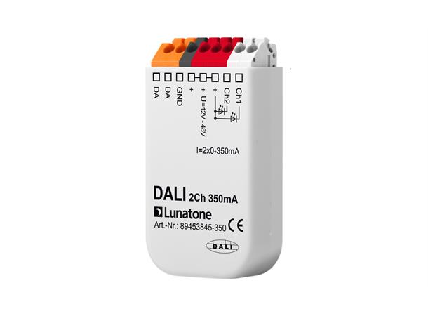 LED dimmer DALI 2 kanaler 350mA 12-48VDC inngang