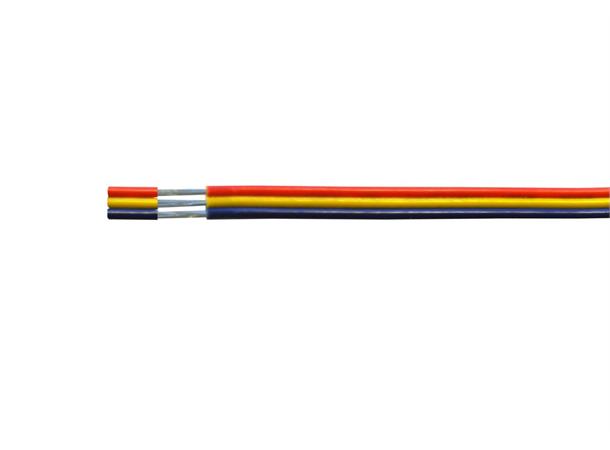 Flatkabel til TW LED strip 3 pol meter Rød, gul og blå.  Pris pr meter