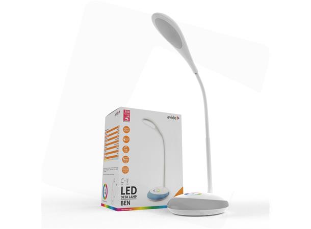 Avide LED Bordlampe Ben RGB 4W hvit