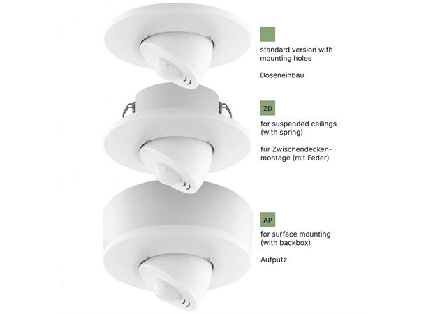 DALI-2 CS integrasjonsensor 12m Hvit RAL9016, Montering i multiboks