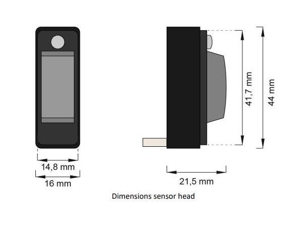 DALI-2 CS sensor, sort, korridor For innbygging i armatur