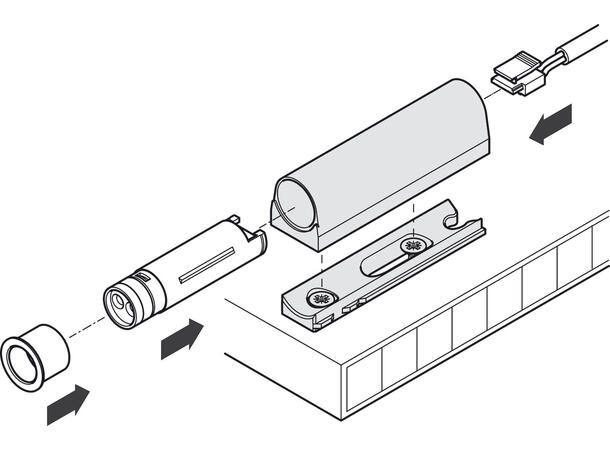 Festebrakett for dørkontakt, grå For 12mm Loox sensor 