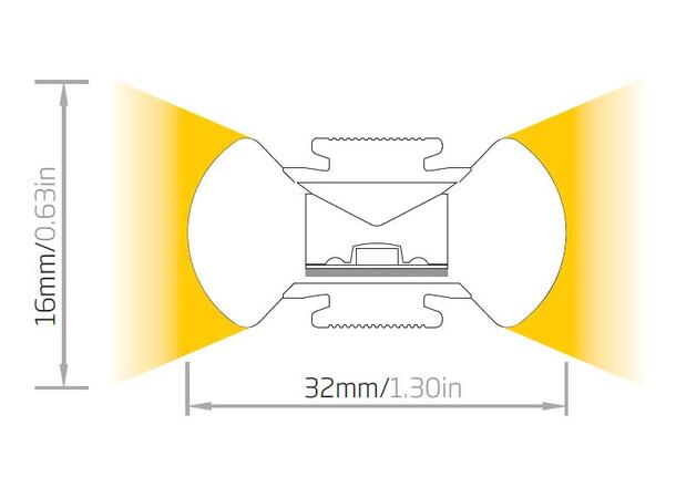 FlexGlo BD1632B-HB 24V Grønn 9W 480 lm/m 2-veis  LED Neon Clear Lighting