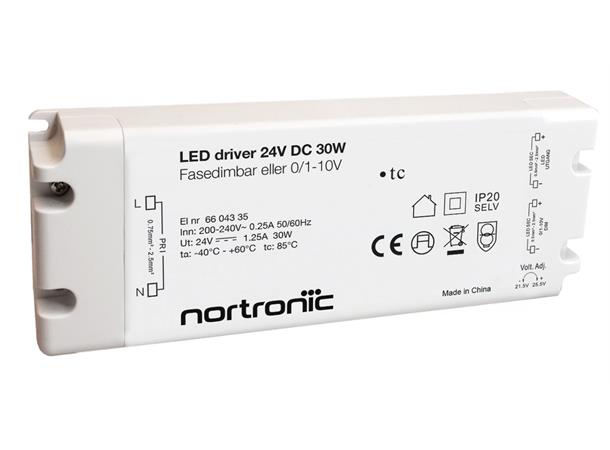 LED driver FD 24V 3-30W Fasedim 0/1-10V Fasedimbar - 0/1-10V