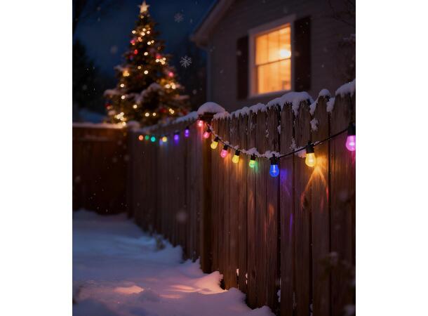 LED lyslenke RGBTW 10m 10stk pærer IP44 RGB 10W  E12 