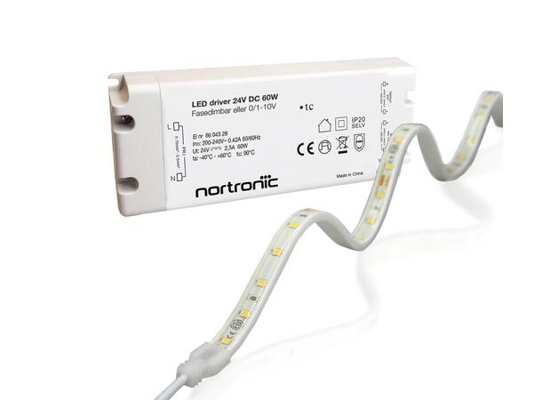 LEDstrip KIT 24V 827 8W 1040lm 5m IP65 2700K - IP65 - 5m - Fasedimbar 