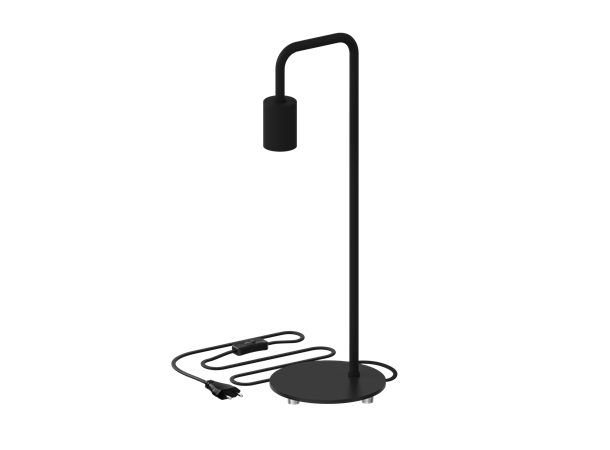 Lampefot bord E27 sokkel Sort U-line Bordlampe m/bryter på kabel