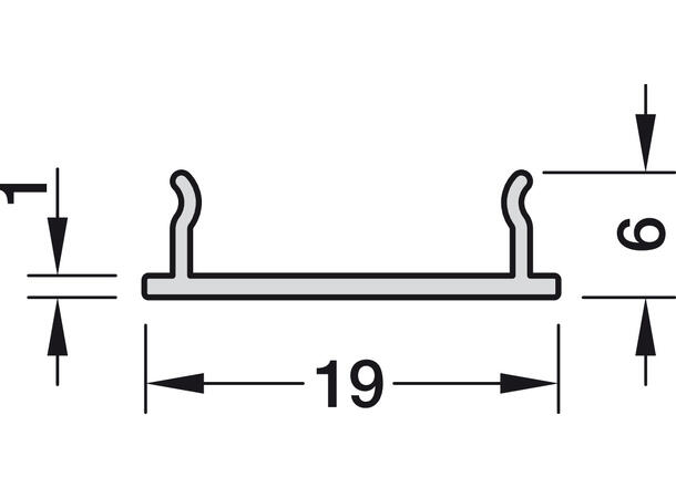 Avdekning til profilene 5113-5116 190cm Diffuser