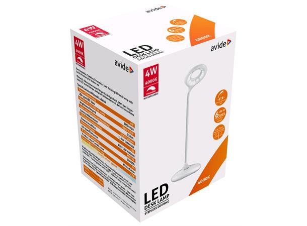 Avide LED Bordlampe Mobil 4W hvit