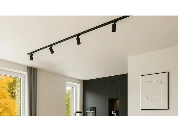 GU10 spotskinne 2x1m + 4  spotter GU10 spotter 