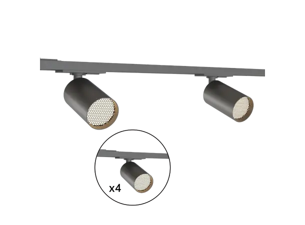 GU10 spotskinne 2x1m + 4  spotter GU10 spotter 