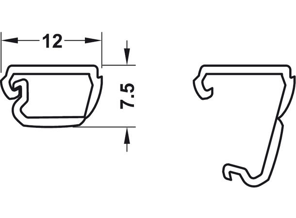 Kabelskjuler hvit 2,5m RAL9010 2500 x 12 x 7.5 mm 