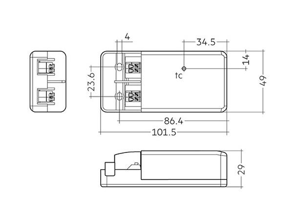 LED driver LC 350mA 15W Fasedim Med strekkavlaster