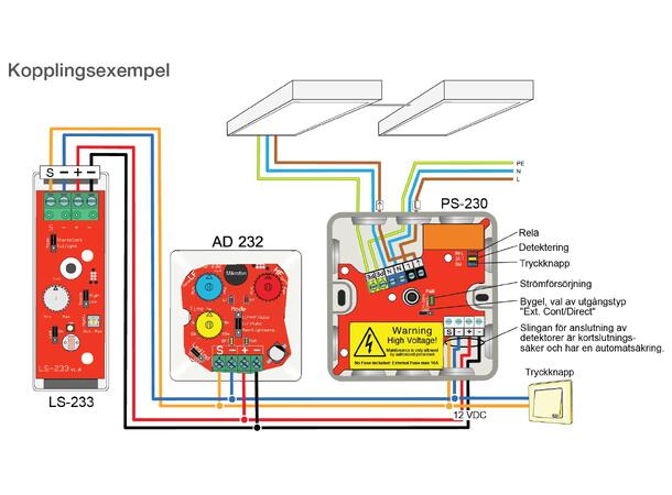 LS 233 Lyssensor 9-16V DC Passer til PD 230 og AD 230
