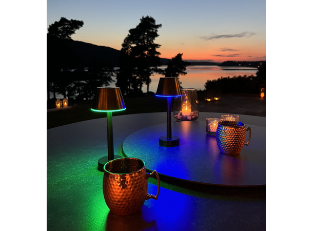 Lucca sort 2700K 35lm 1 stk IP54 Oppladbar bordlampe UCB-C IP54