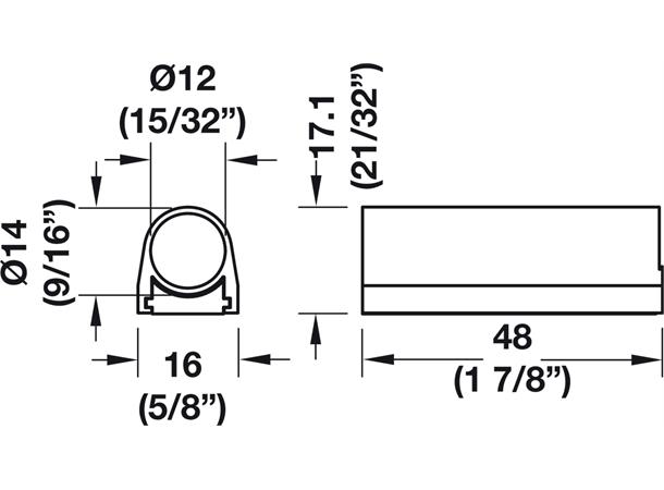 Sensorfeste ø14mm For dørkontaktbryter ø12mm