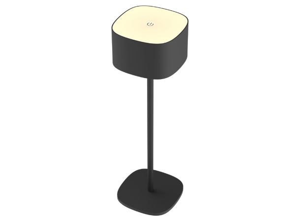 Serino Sort 2700K 90lm Display 12stk Oppladbar bordlampe med USB-C 