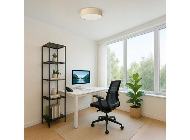 Tekstilplafond Taupe ø30cm E27 sokkel 