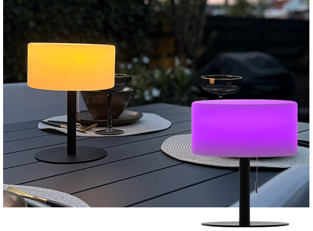 Bordlampe Cascia 1,8W 200LM 3000K/RGB Oppladbar USB-C 
