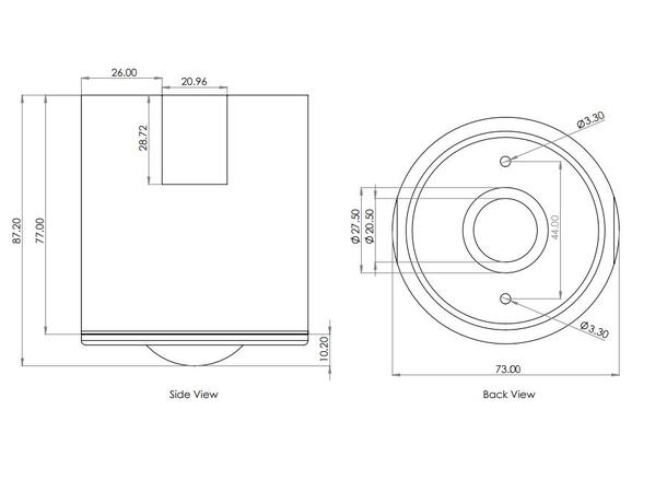 Casambi PIR sensor Unity S1 DALI Bevegelse og Lux sensor, 10A IP65