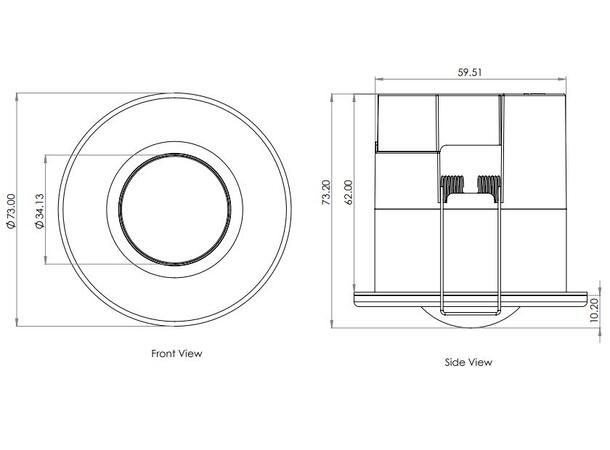 Casambi PIR sensor Unity S1 DALI Bevegelse og Lux sensor, 10A IP65