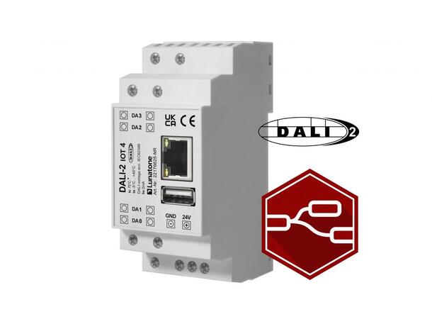 DALI-2 IoT4 Gateway Node RED Internet of things, 4 DALI utganger