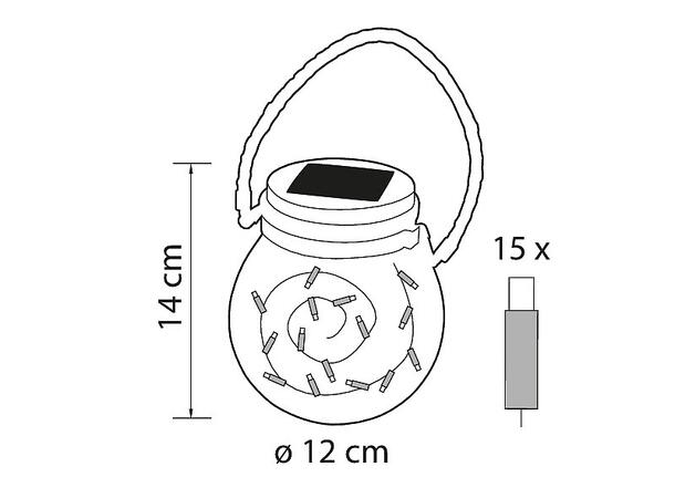 LED Solcelle LULU Glasskrukke Selges uten garanti pga lagertømming 