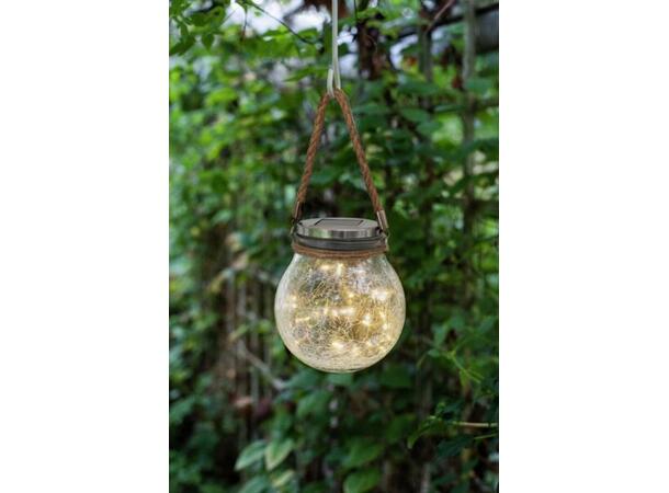 LED Solcelle LULU Glasskrukke Selges uten garanti pga lagertømming 