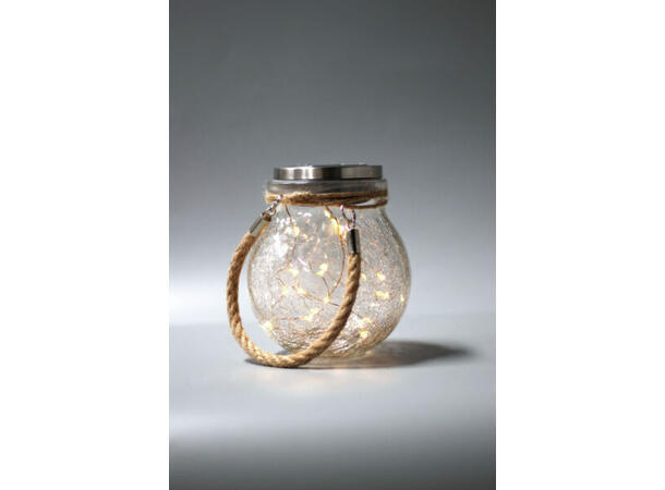 LED Solcelle LULU Glasskrukke Selges uten garanti pga lagertømming 