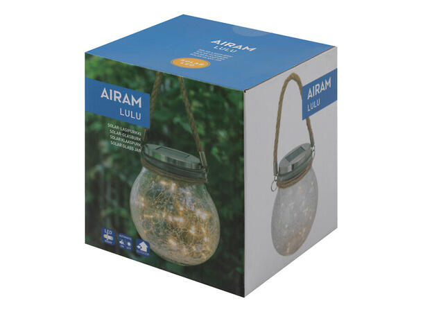 LED Solcelle LULU Glasskrukke Selges uten garanti pga lagertømming 