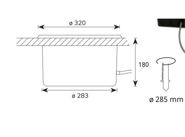 LED opplyst skål IB320 med trehåndtak