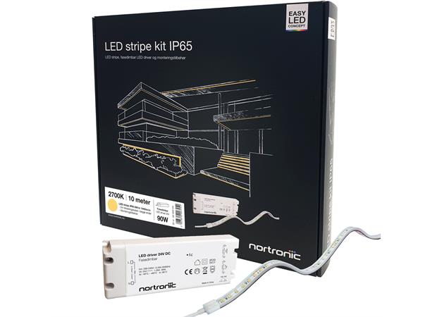 LEDstrip KIT 24V 827 8W 1040lm 10m IP65 2700K - IP65 - 10m - Fasedimbar