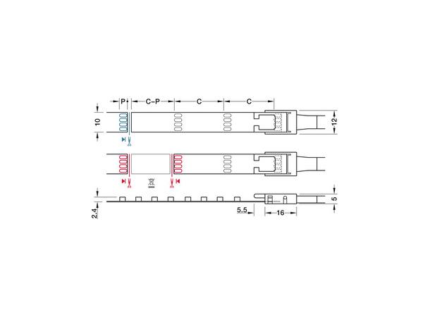 LEDstrip RGB 24V 9,6W 5m 10mm IP20 Loox5