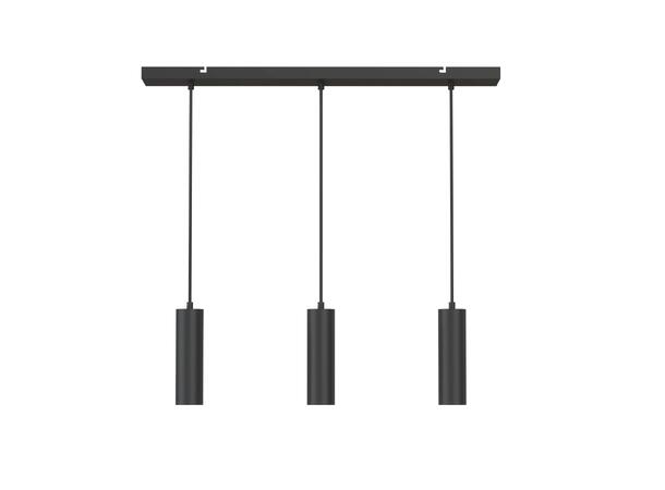 Pendeloppheng skinne GU10 3 stk sort 3x1,5 meter justerbar tekstilkabel 