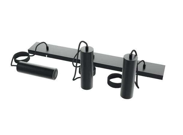 Pendeloppheng skinne GU10 3 stk sort 3x1,5 meter justerbar tekstilkabel 
