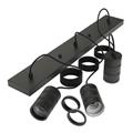 Retro pendeloppheng Sort skinne E27 3x2m 12x70cm 2 meter justerbar tekstilkabel
