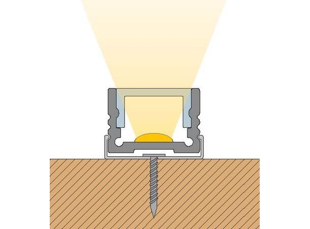 ALU Profilpakke ELC opal lav 2m Komplett lav med fester og endelokk 