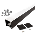 ALU profilpakke Edge ELC 3030 2m Sort Komplett pakke med fester og endelokk