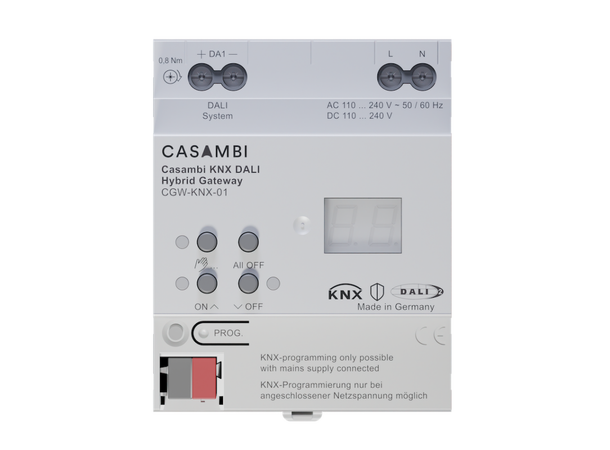 Casambi-KNX-DALI hybrid gateway Styr 64 DALI armaturer 
