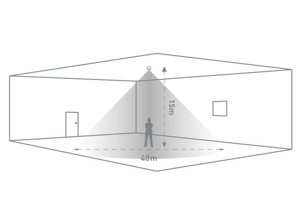 Casambi sensor til DALI koblingsboks Høy detektering Vadsbox Wago Linect 