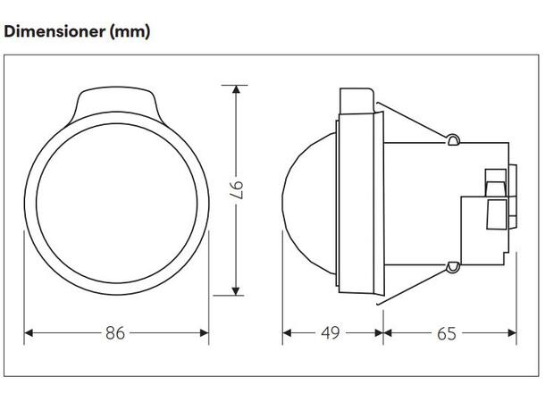 Casambi sensor til DALI koblingsboks Høy detektering Vadsbox Wago Linect 