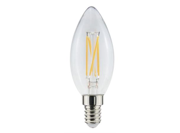 LED Mignon FLM E14 822 4,5W 400lm DIM Klart glass - 4 kryssede filamenter