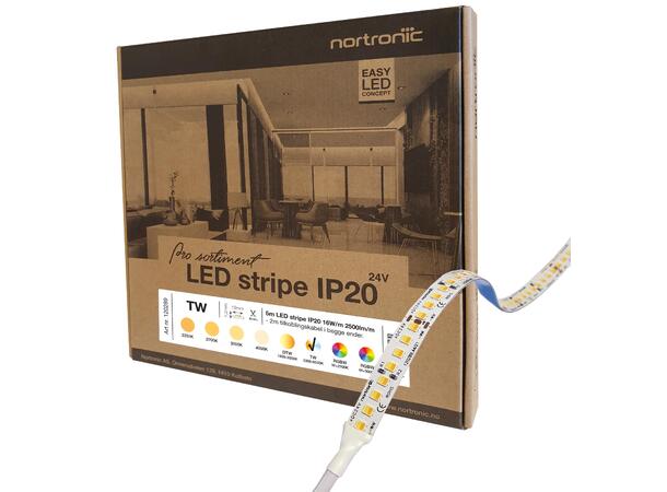 LEDstrip ELC TW Pro 24V 18W 2440lm 5m Tunable White 2200-6500K