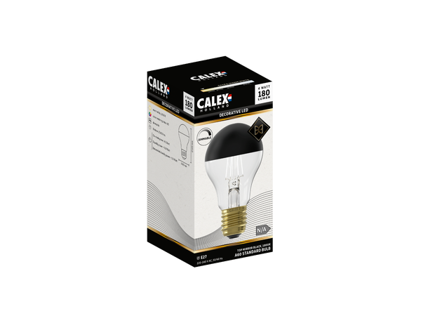 TPFS A60 Black E27 818 4W 180lm DIM Matt sort toppforspeilet 