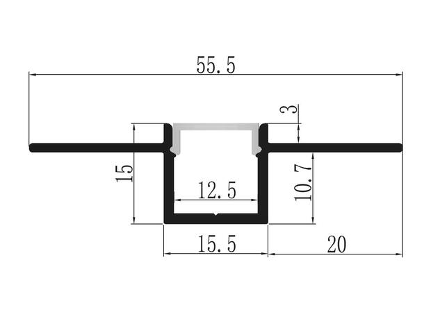 ALU Profilpakke ELC innsparkling 2m Komplett inkl Opal avdekning, endelokk
