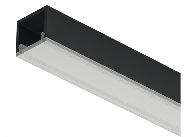 Aluprofil 2101 Edge Sort 3m 1312 3000x13x12mm med opal avdekning