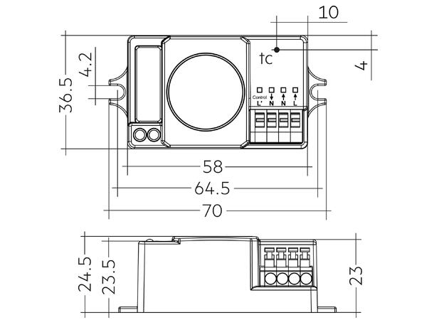 Casambi mikrobølgesensor smartSWITCH SFI 10 for innbygging