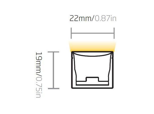 FlexGlo F2219B-VB 12W 24V 4000K 950lm/m LED Neon Clear Lighting