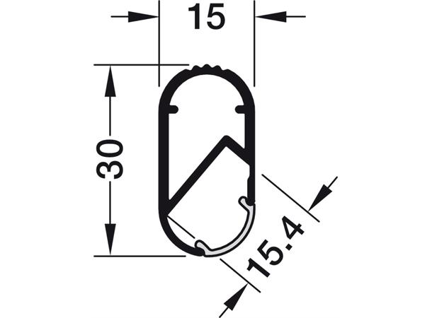 Garderobeprofil m opal avd 2,5m 1530