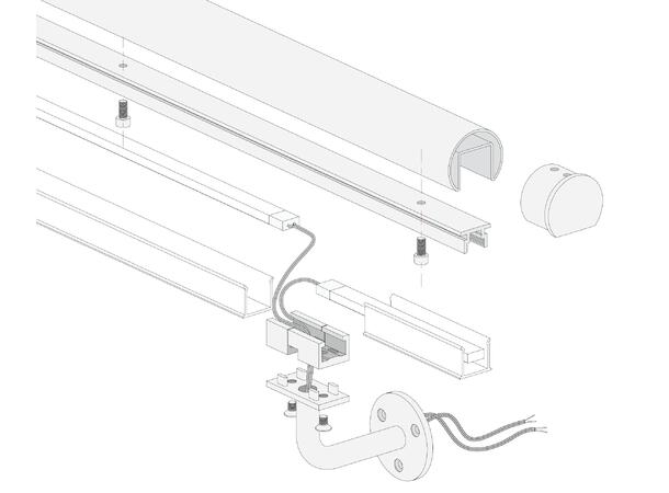 HL Håndløper ø42,4mm 1,2m Rustfritt stål SUS316